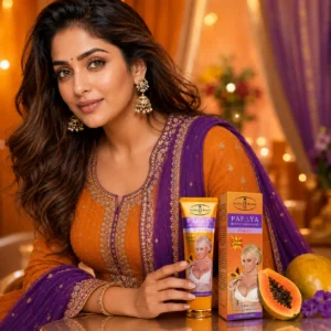 Aichun 100ml breast-care cream shown with a female model