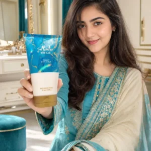 Saltwater Breez Creamy Body Scrub with female model