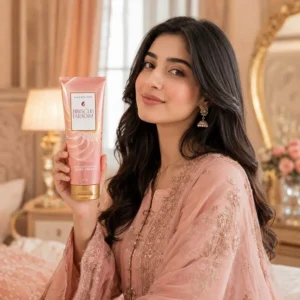 Hibiscus Paradise Body Cream with female model