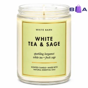 White Barn White Tea & Sage Scented Candle in an 8 oz glass jar