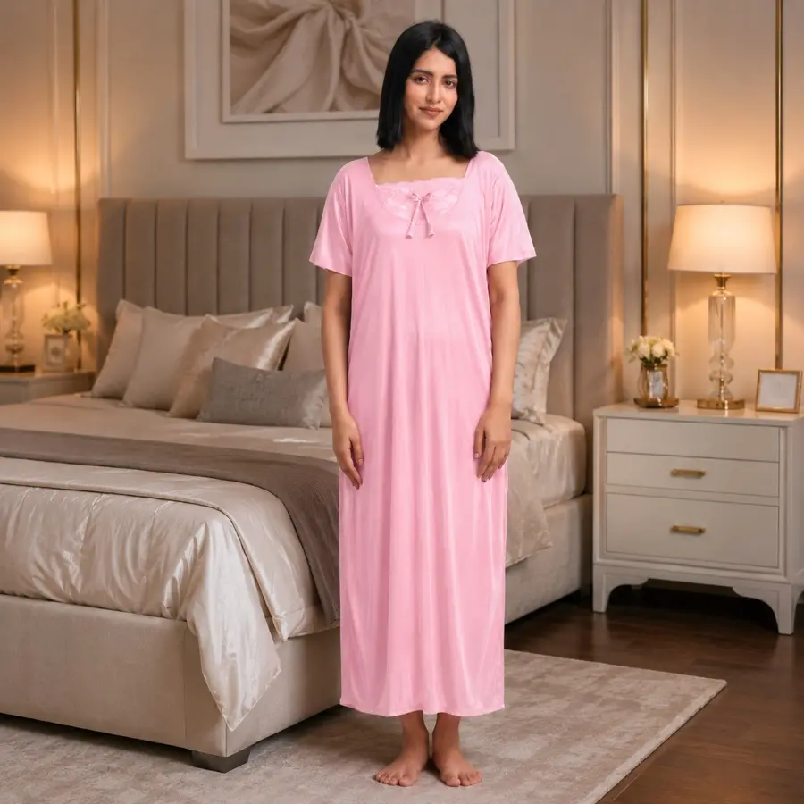 Light Pink Full-Length Nighty Dress Nighty Dress for Women Pakistan